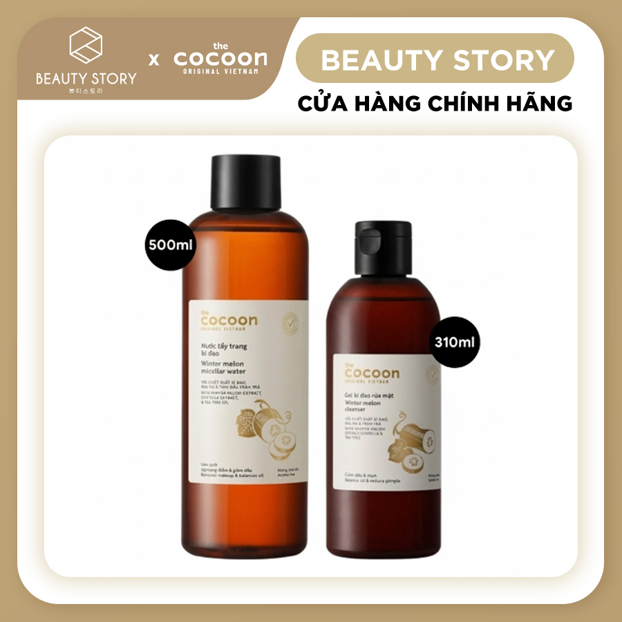 Combo Gel rửa mặt Bí Đao Cocoon 310ml + Nước tẩy trang bí đao Cocoon 500ml